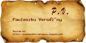 Pauleszku Versény névjegykártya